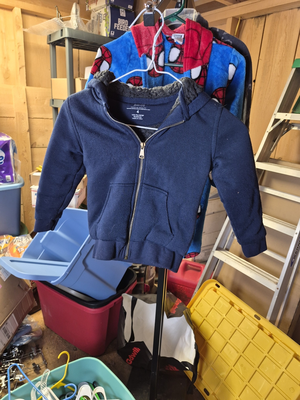 Navy Sherpa-Lined Zip Hoodie Bin 64